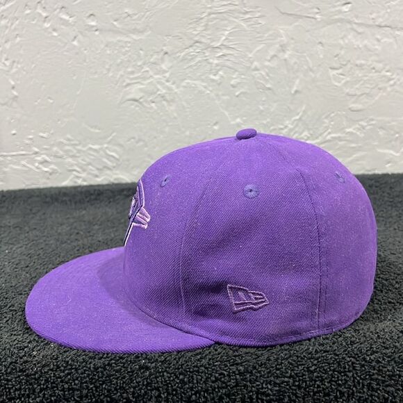 🏀 OKLAHOMA CITY THUNDER NBA Purple NEW ERA 59Fifty Fitted Flat Bill Hat Sz 7-1/8 - Picture 6 of 10